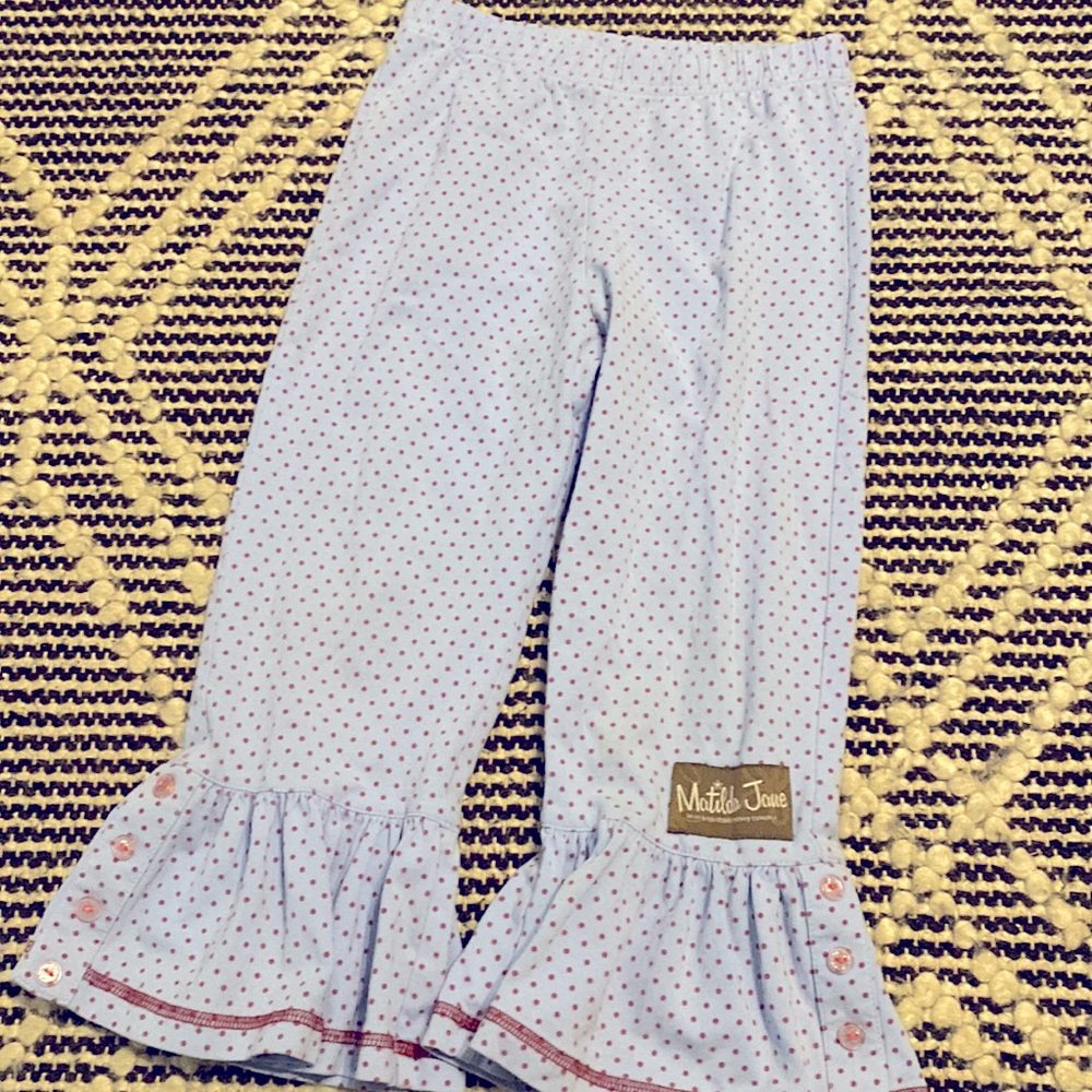 Matilda Jane girl’s ruffle bottom pants, size 4 toddler
